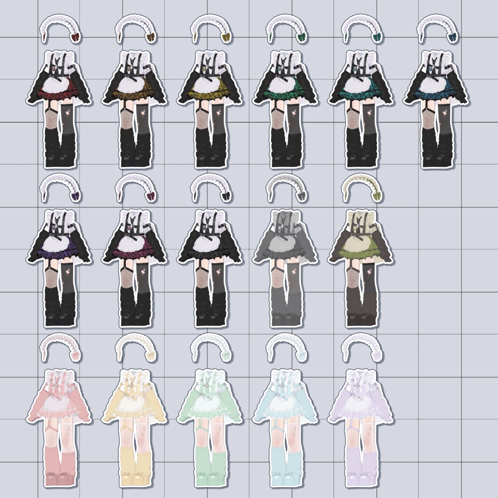 【5/1~】♥️Gothic Punk ねこめいど!🐾【3D衣装】【2アバター対応】