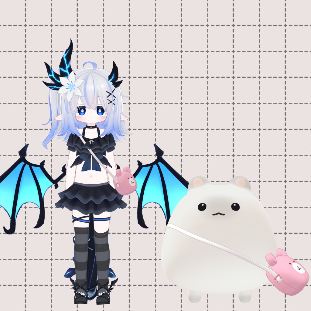 【無料/free】なんかかわいいくまちゃんポシェット&あめ【3D小物】