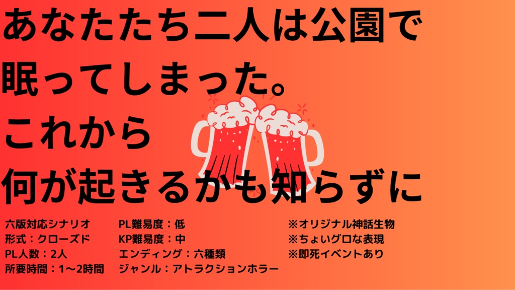 CoCシナリオ「アルコールは最高の調味料」