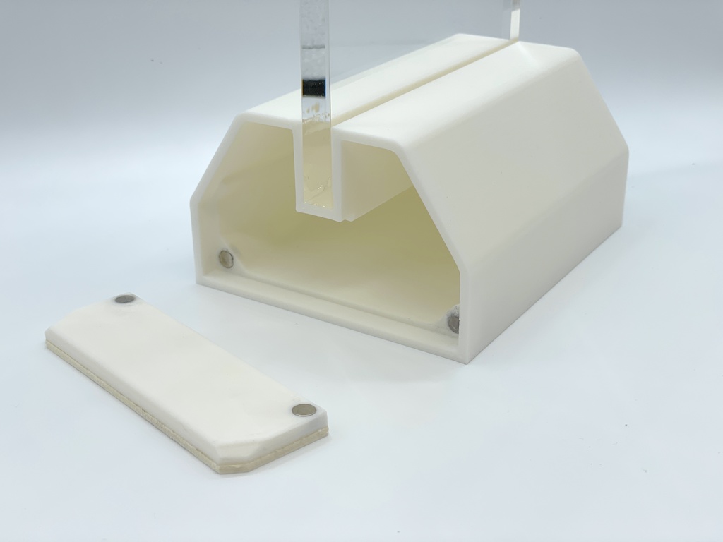 ケーブル収納式 アクリルヘッドホンスタンド(ホワイト)