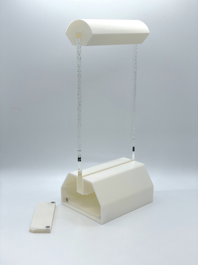 ケーブル収納式 アクリルヘッドホンスタンド(ホワイト)