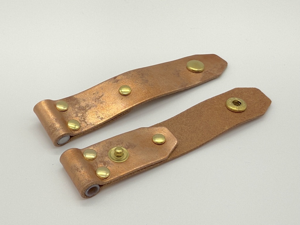 ケーブルバンド 2.0(4.4mmプラグ保護機能付き)メタリックレザー カッパー 2コ