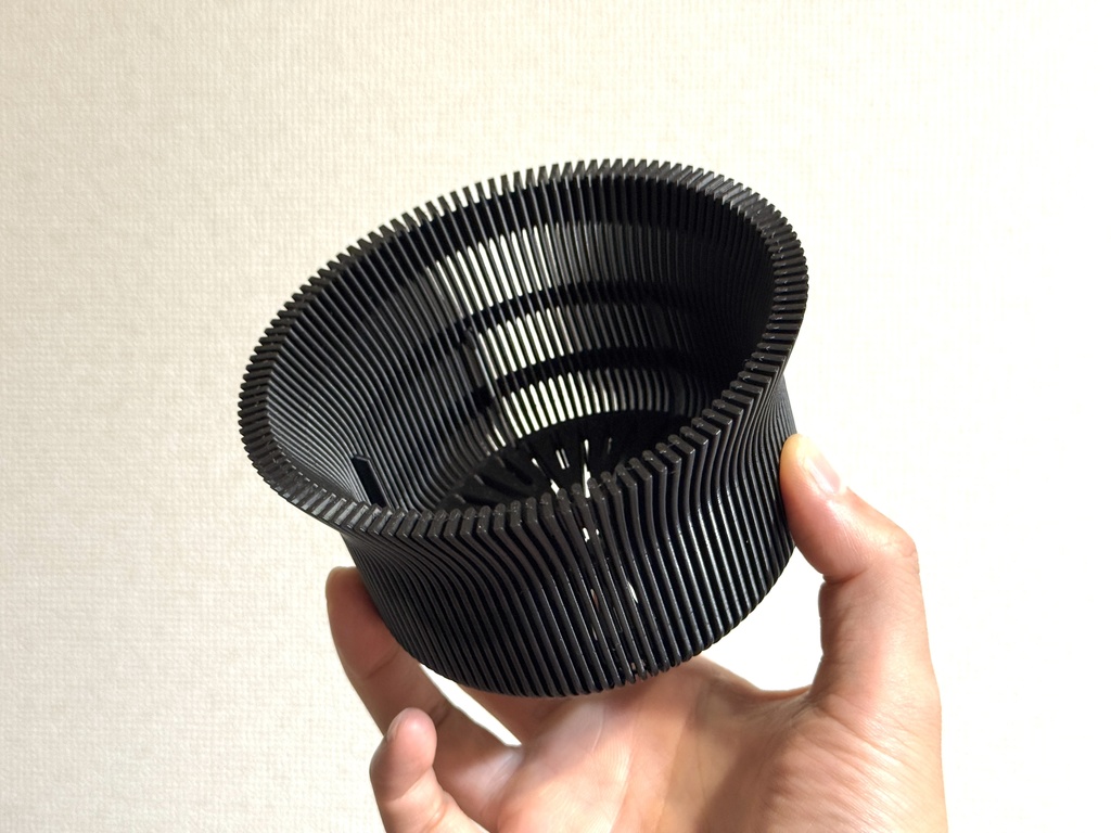 3Dプリント鉢 『VENTPOT』12cm(ブラック)
