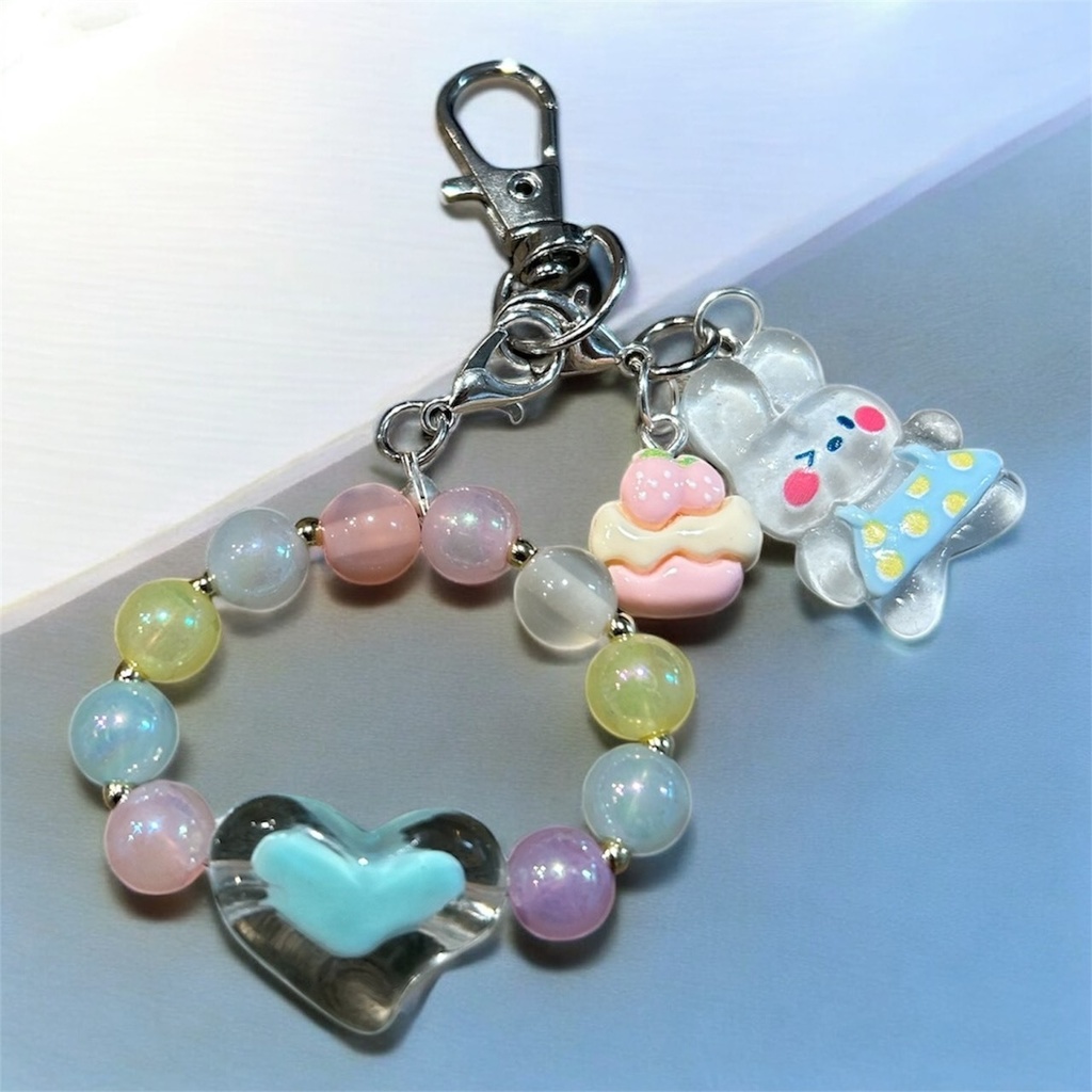 🐰 ゆめかわパステルカラーのビーズストラップ 💖
