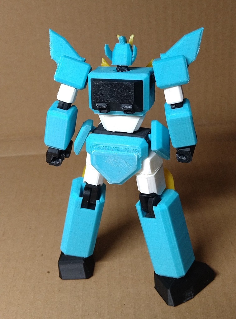 オリジナルロボット 箱ロボ素体 跳躍戦士ラパンダーV カラーver 全高13cm ABSフルアクションフィギュア おまけ付!