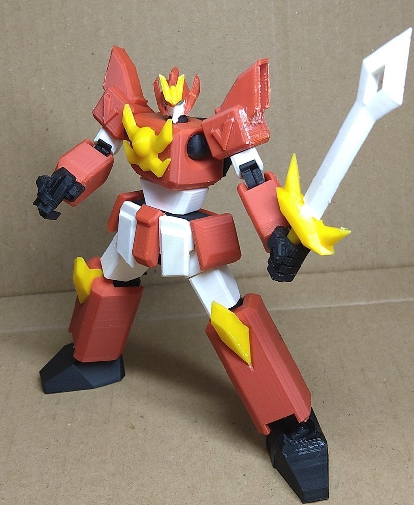 オリジナルロボット 箱ロボ素体 跳躍戦士ラパンダーV カラーver 全高13cm ABSフルアクションフィギュア おまけ付!