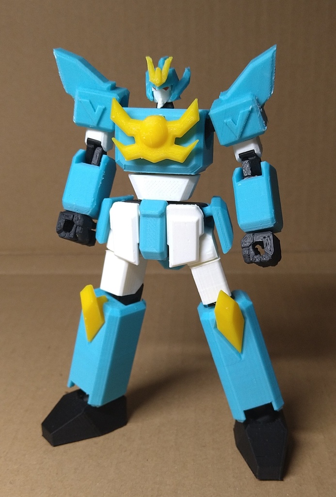 オリジナルロボット 箱ロボ素体 跳躍戦士ラパンダーV カラーver 全高13cm ABSフルアクションフィギュア おまけ付!