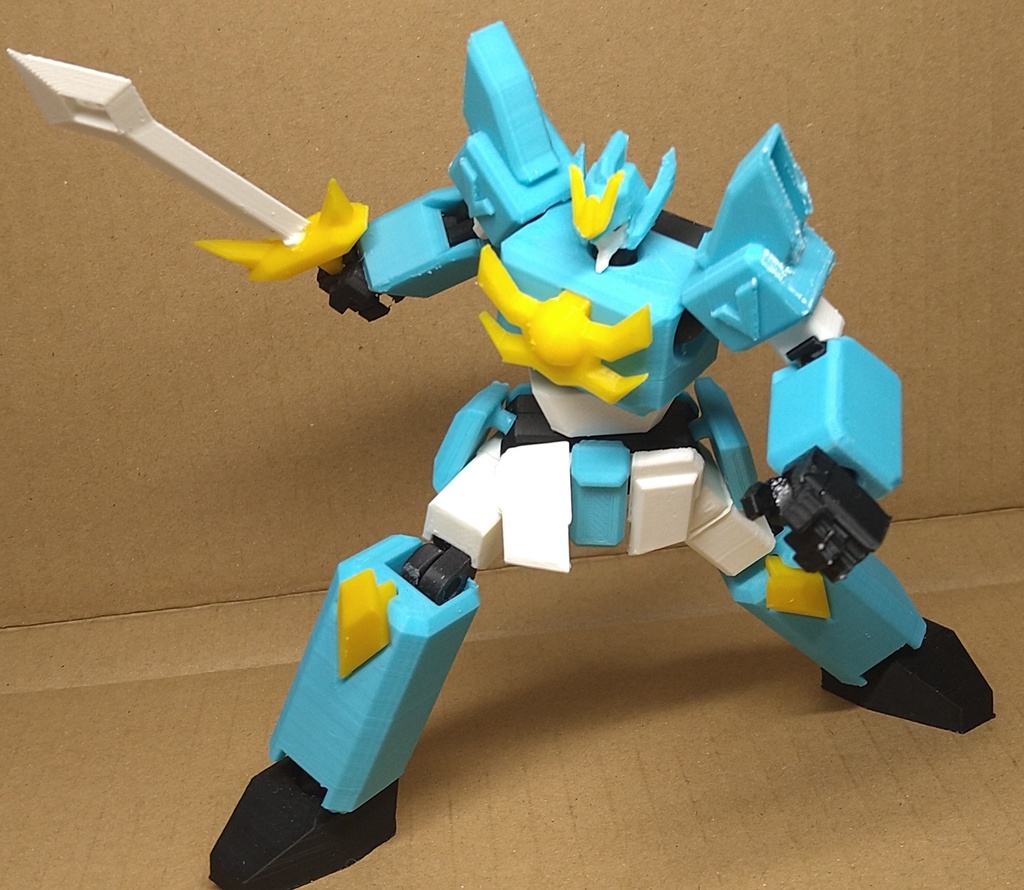 オリジナルロボット 箱ロボ素体 跳躍戦士ラパンダーV カラーver 全高13cm ABSフルアクションフィギュア おまけ付!