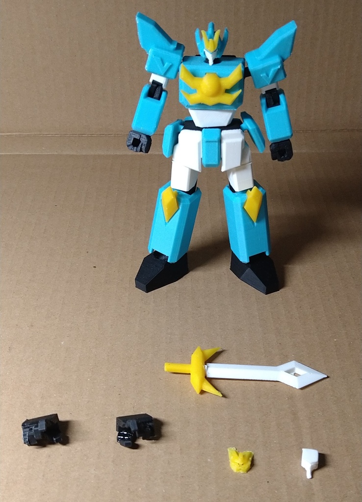 オリジナルロボット 箱ロボ素体 跳躍戦士ラパンダーV カラーver 全高13cm ABSフルアクションフィギュア おまけ付!