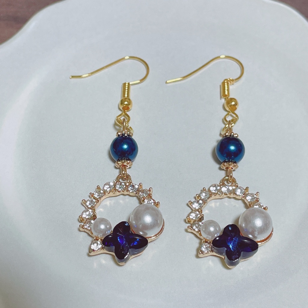 推し色ピアス(青)ハンドメイドA