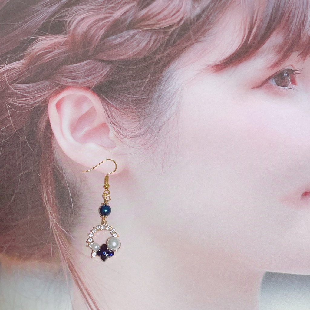 推し色ピアス(青)ハンドメイドA