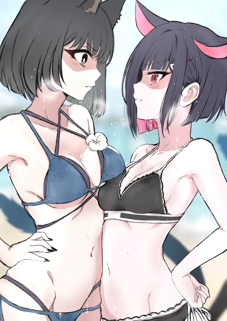 カズサvsキキョウ　動く闘乳イラスト