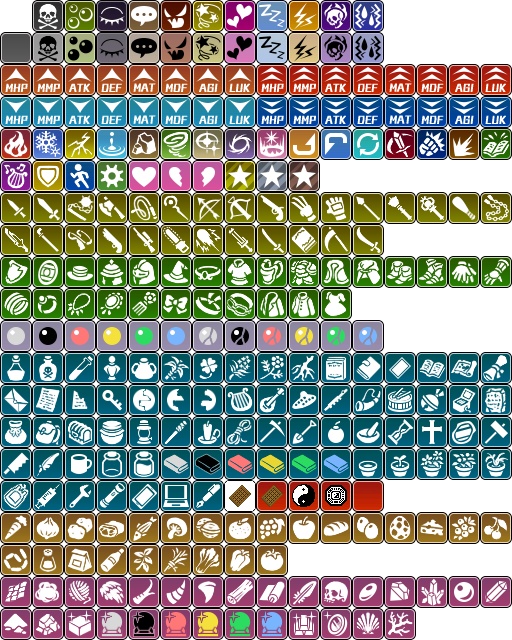 東方ゲーム用ツクールMV戦闘iconset