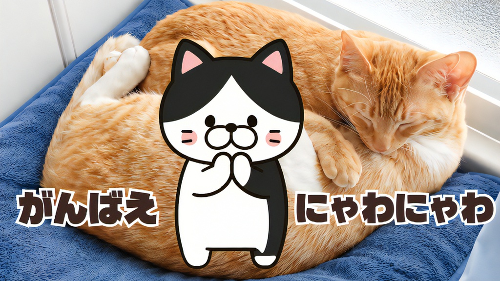 がんばえにゃわにゃわ（著作権フリー、商用サイト、企業サイトでもお使いいただけます）