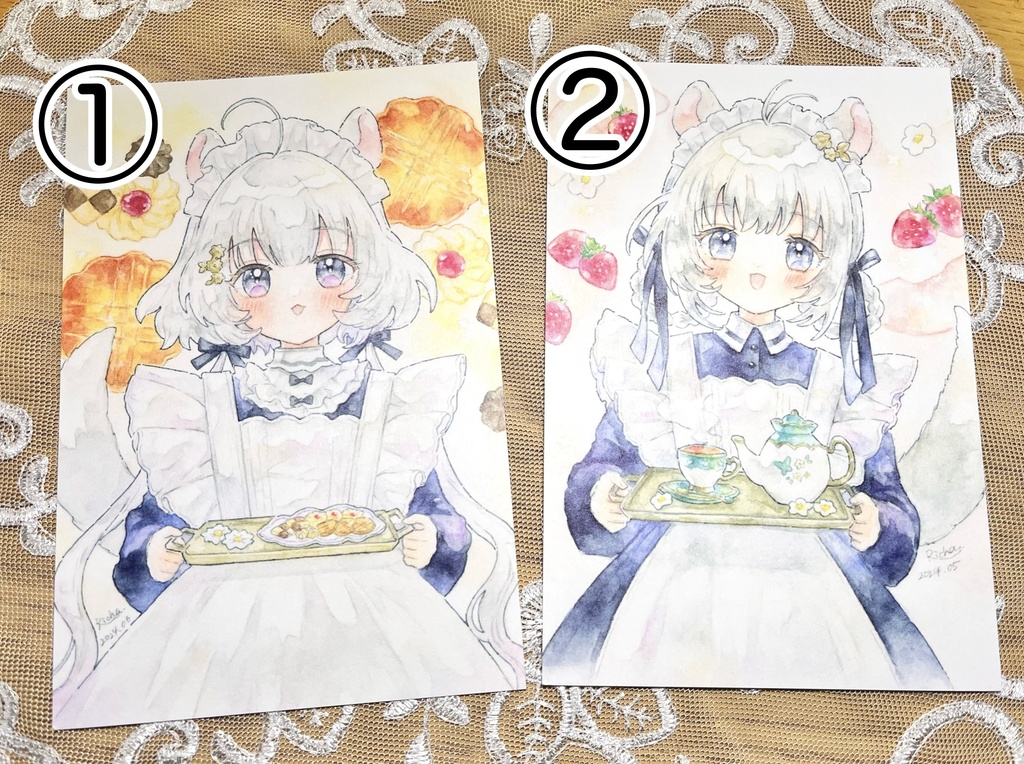 【ポストカード】「本日のおやつは」・「本日のお茶は」