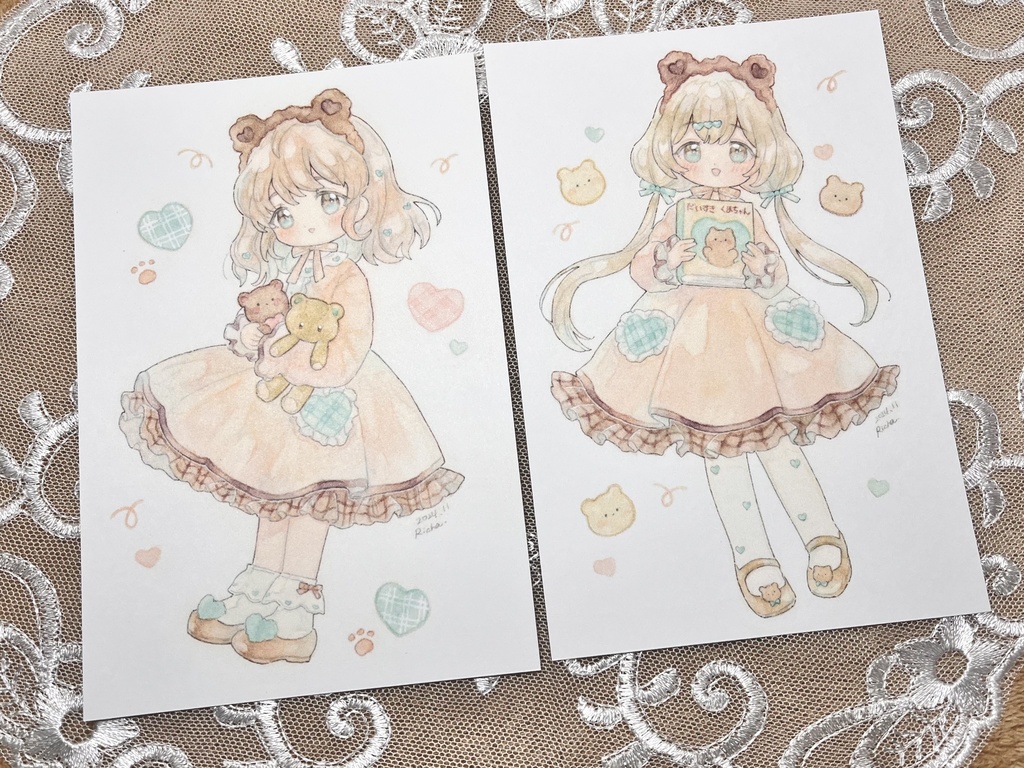 ポスカセット【くまちゃんごっこの女の子】