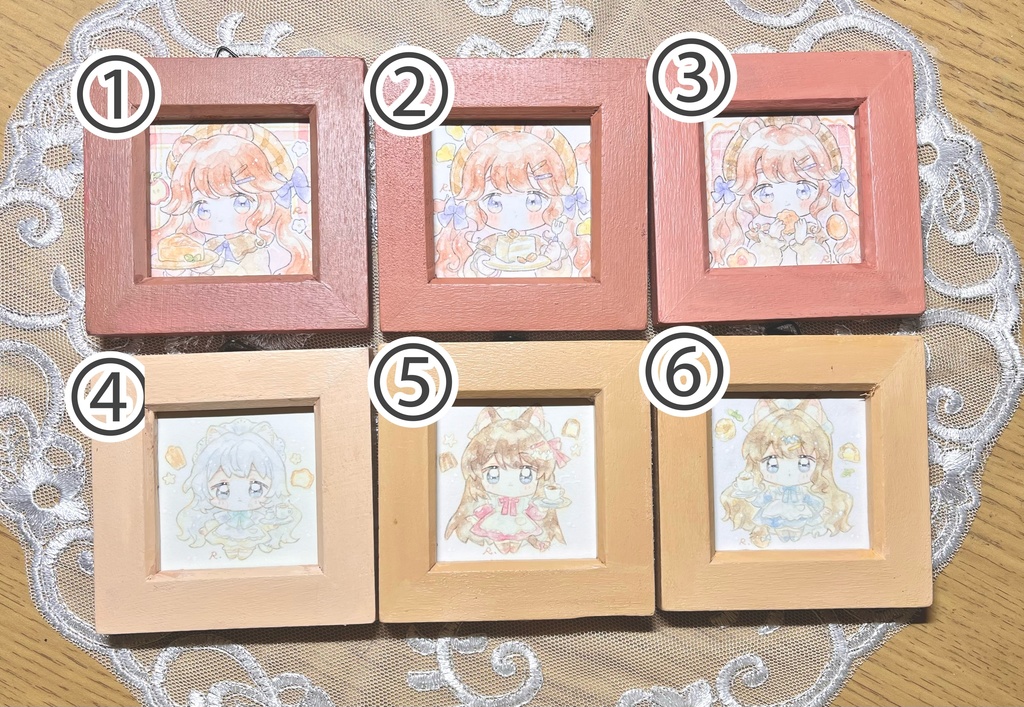 【ミニ額（原画）】①〜⑥