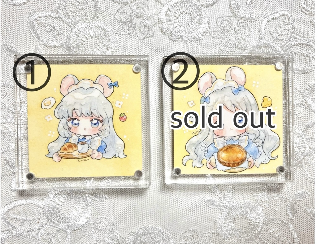 【アクリルフレーム・ミニ原画】ねずみのメイドさん