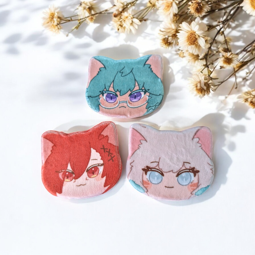 【FF14】猫耳ふわふわ缶バッジ