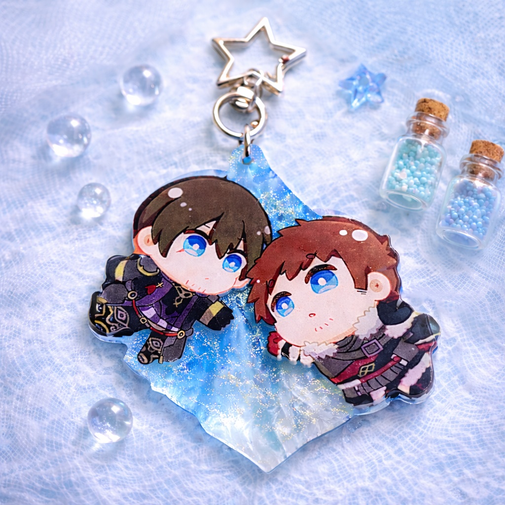【FF14】ひろし＆アルバートinクリスタル　アクリルキーホルダー