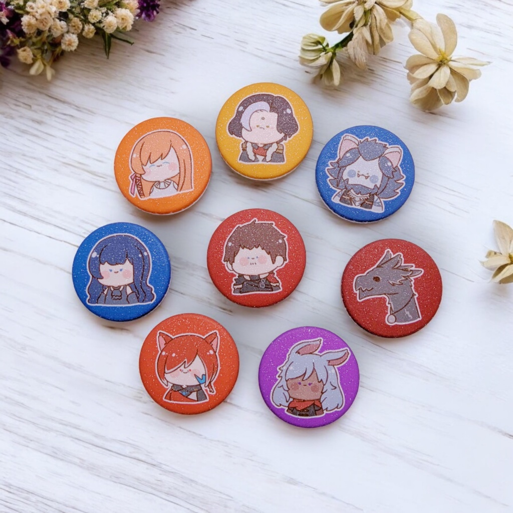 【FF14】3.2cm マグネット缶バッジ【漆黒編】