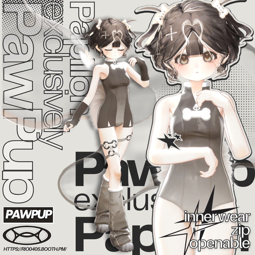 【VRC】Papillon + パピヨン + 専用衣装「PawPup」