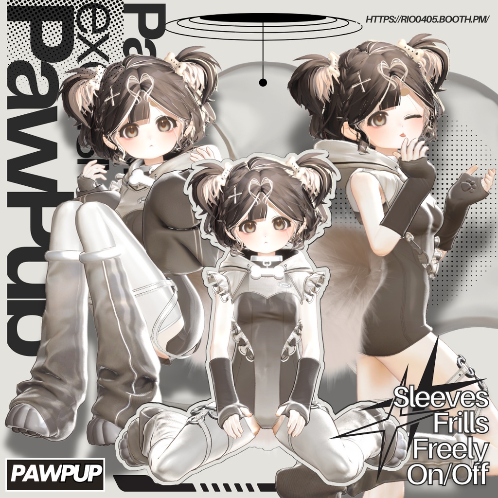 【VRC】Papillon + パピヨン + 専用衣装「PawPup」