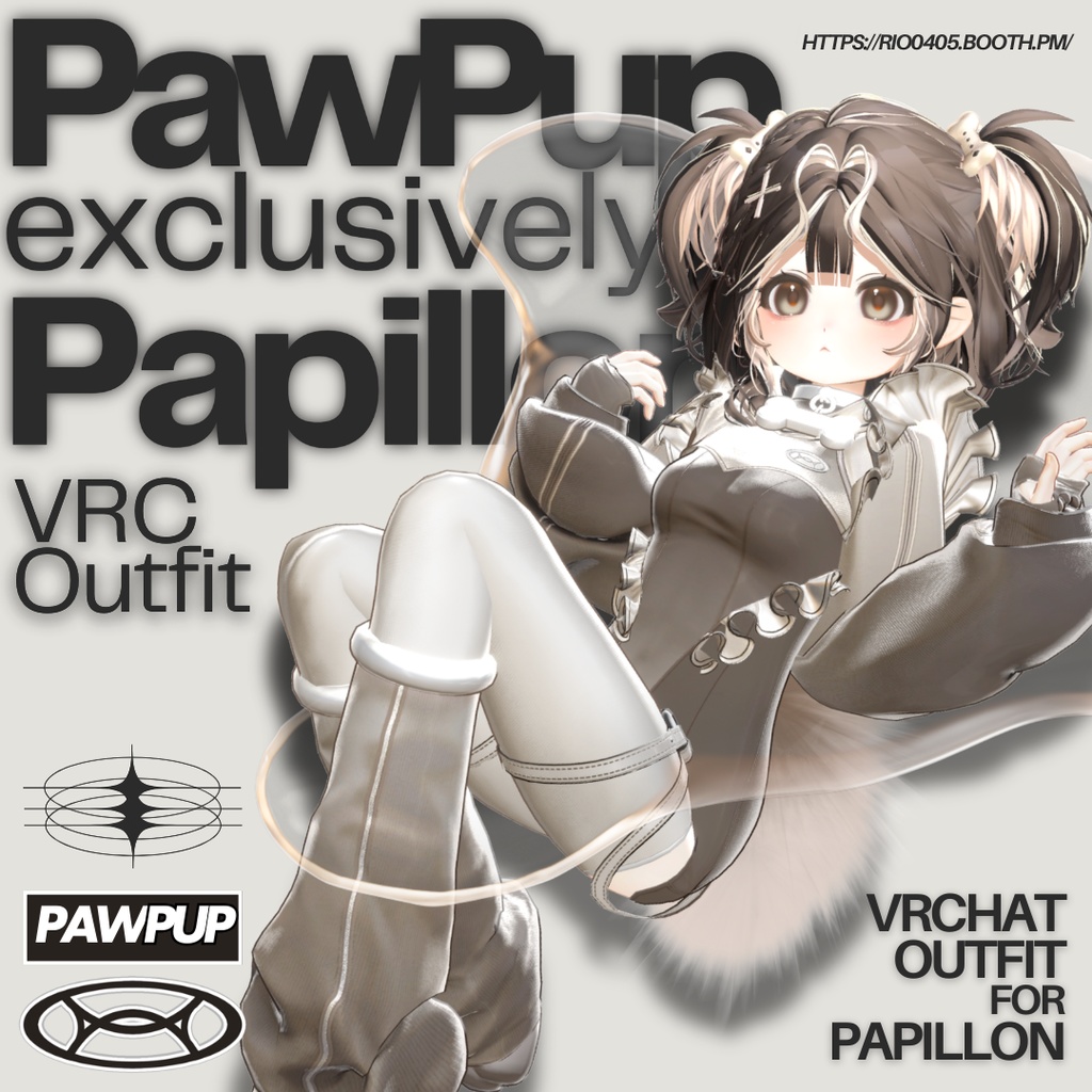 【VRC】Papillon + パピヨン + 専用衣装「PawPup」