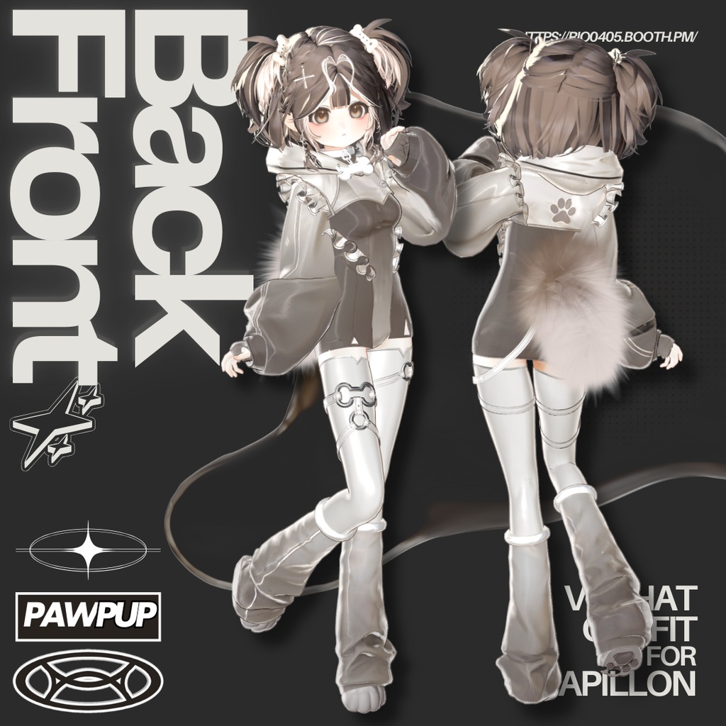 【VRC】Papillon + パピヨン + 専用衣装「PawPup」