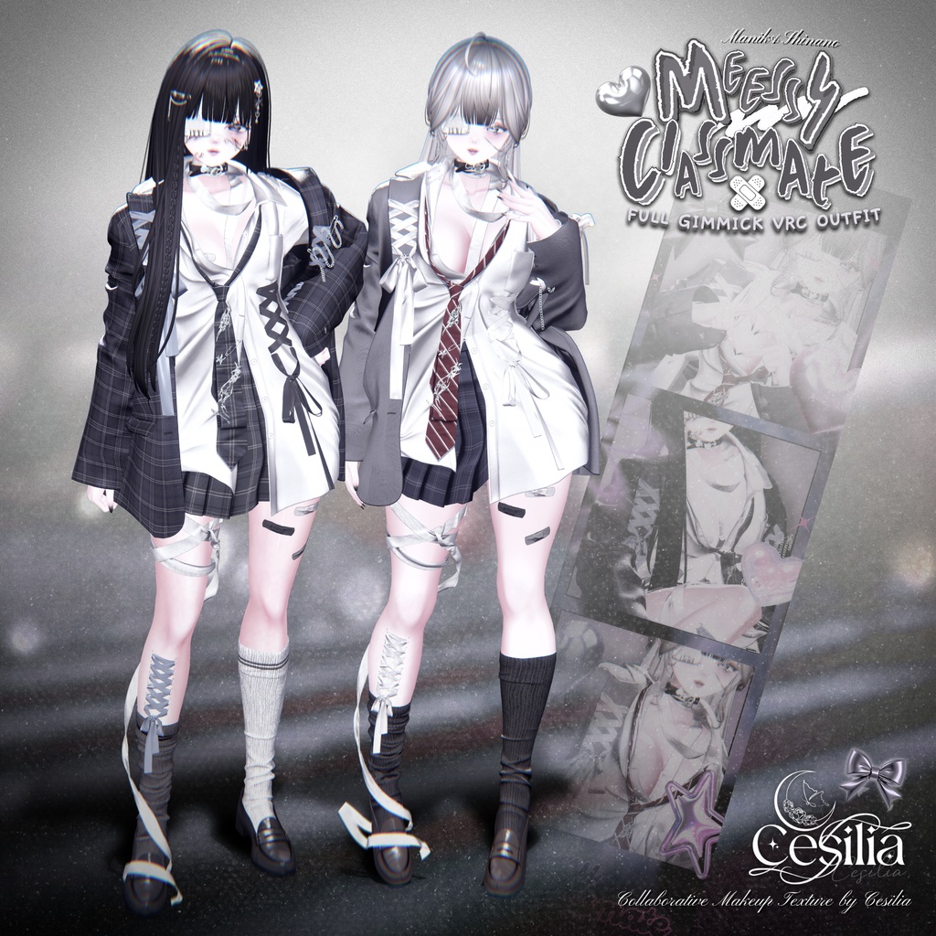 【VRC】ギミック搭載衣装 👔「MessyClassmate」 👔【4アバター対応】