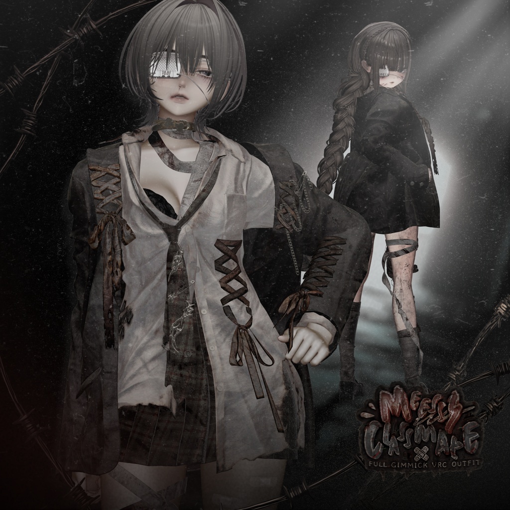 【VRC】ギミック搭載衣装 👔「MessyClassmate」 👔【4アバター対応】