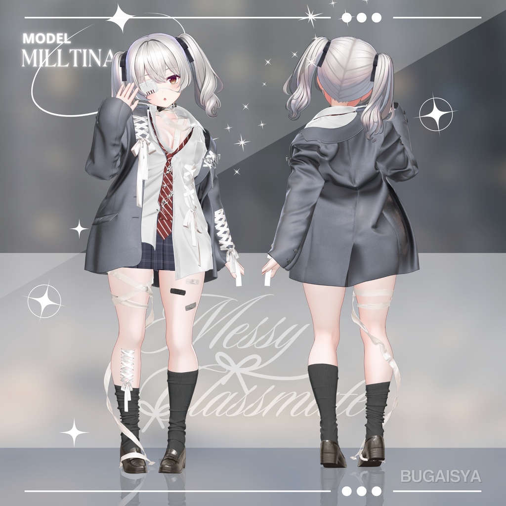 【VRC】ギミック搭載衣装 👔「MessyClassmate」 👔【4アバター対応】