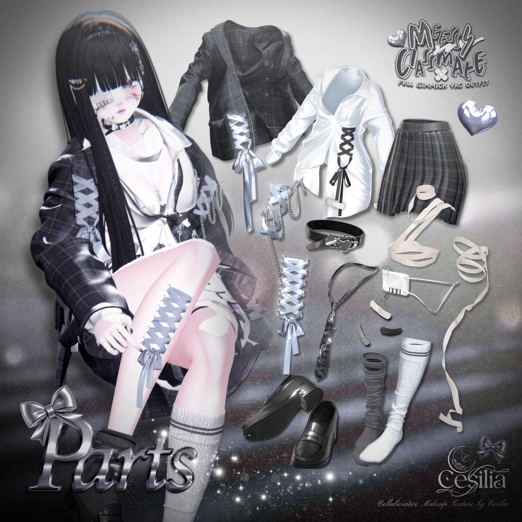 【VRC】ギミック搭載衣装 👔「MessyClassmate」 👔【4アバター対応】