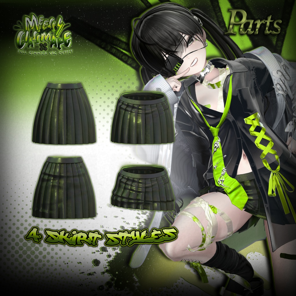 【VRC】ギミック搭載衣装 👔「MessyClassmate」 👔【4アバター対応】