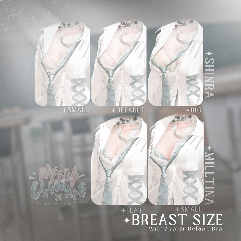 【VRC】ギミック搭載衣装 👔「MessyClassmate」 👔【4アバター対応】