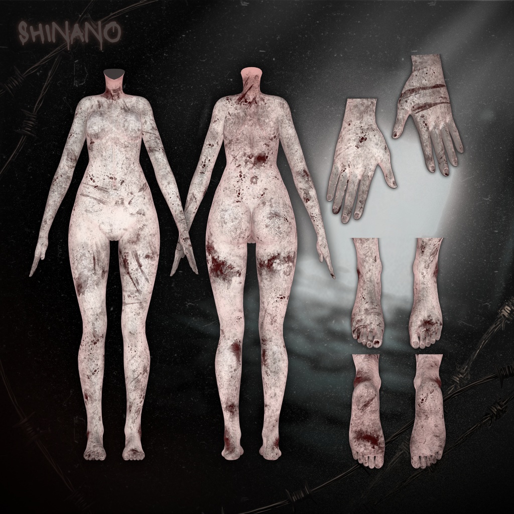 【4アバター対応】HorrorBodyTexture🩸
