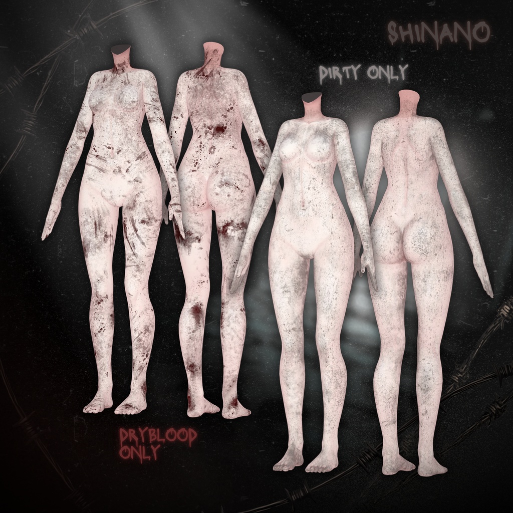 【4アバター対応】HorrorBodyTexture🩸