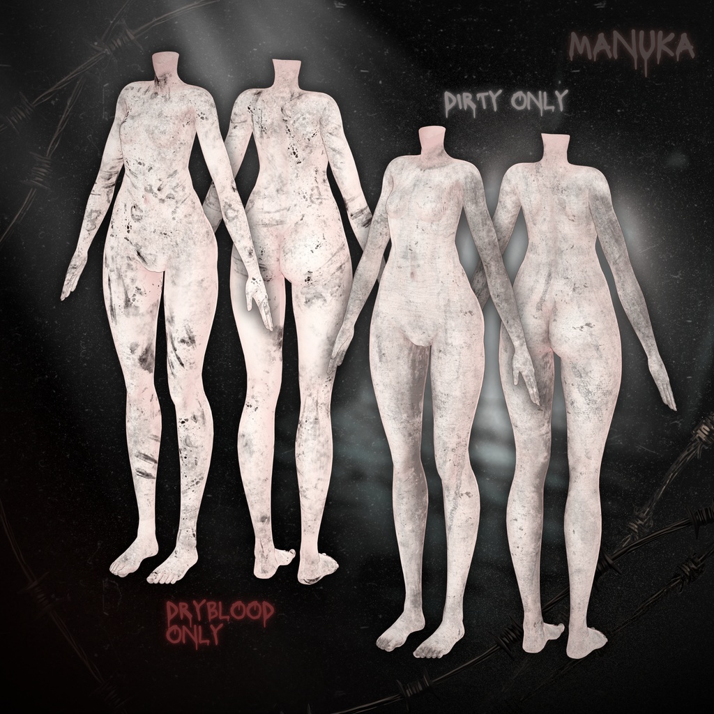 【4アバター対応】HorrorBodyTexture🩸