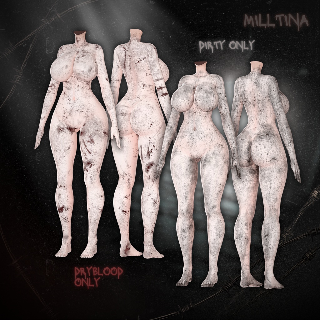 【4アバター対応】HorrorBodyTexture🩸