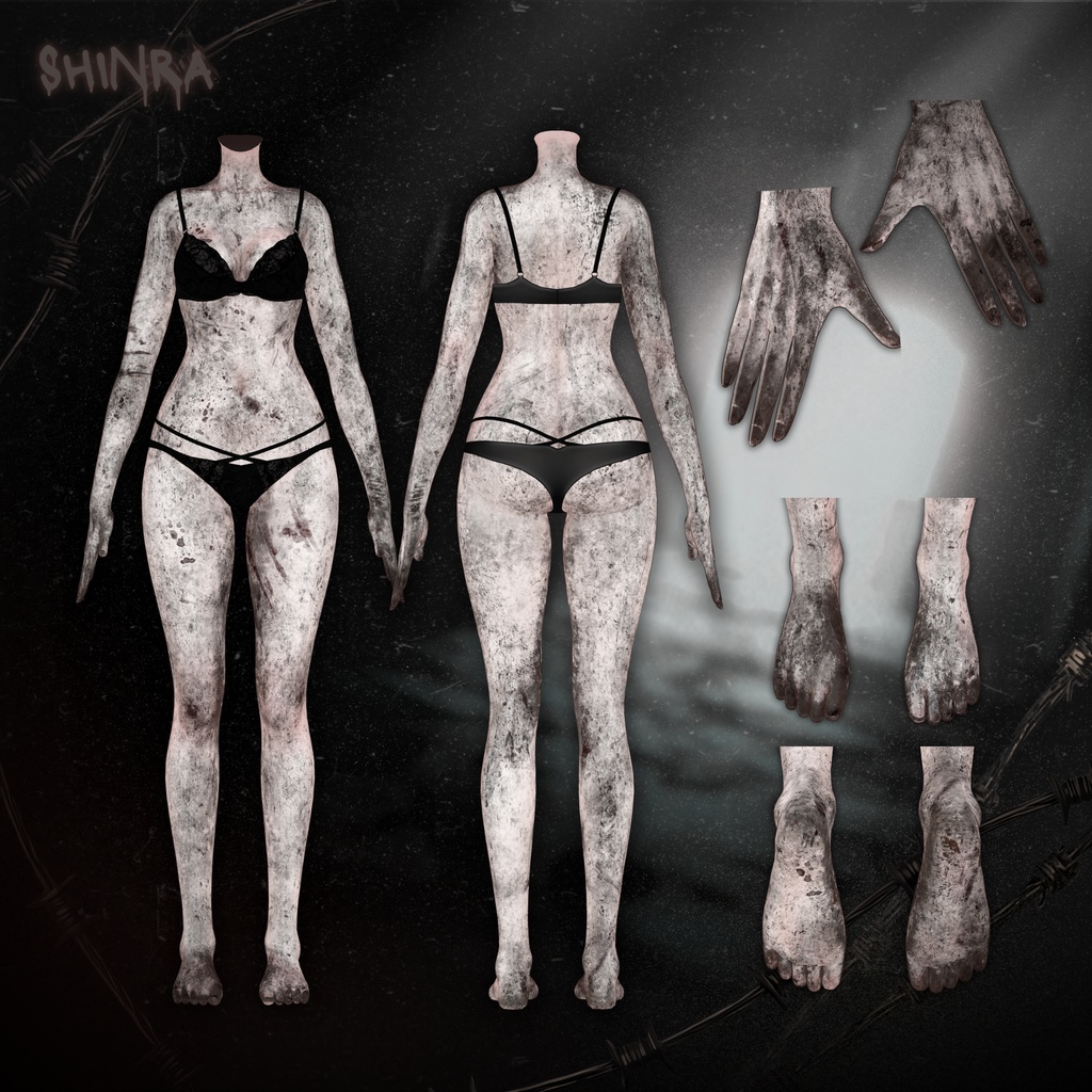 【4アバター対応】HorrorBodyTexture🩸