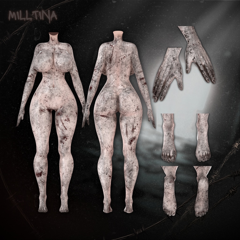 【4アバター対応】HorrorBodyTexture🩸