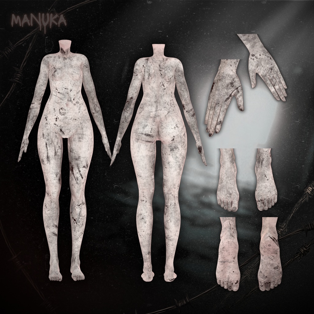 【4アバター対応】HorrorBodyTexture🩸