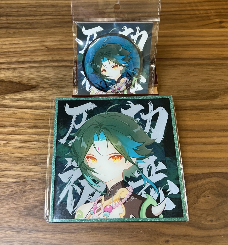 5周年応援価格 期間限定 原神 GENSHIN IMPACT 同人 グッズ 缶バッジ アクリル色紙 Badge & Acrylic colored board 2点セット