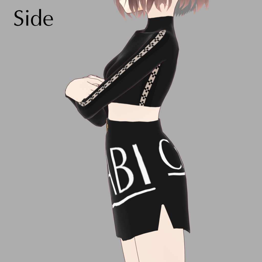 【VRoid】モノトーンミニスカート&インナーセット【モード系】
