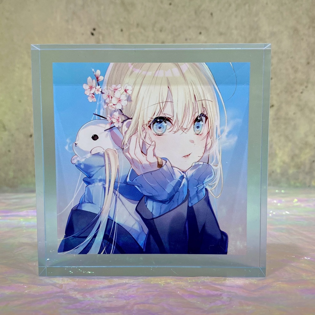 アクリルブロックC『桜とうさぎとないしょの話』