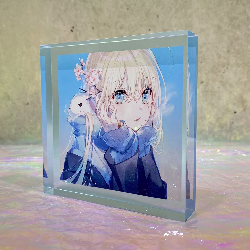 アクリルブロックC『桜とうさぎとないしょの話』