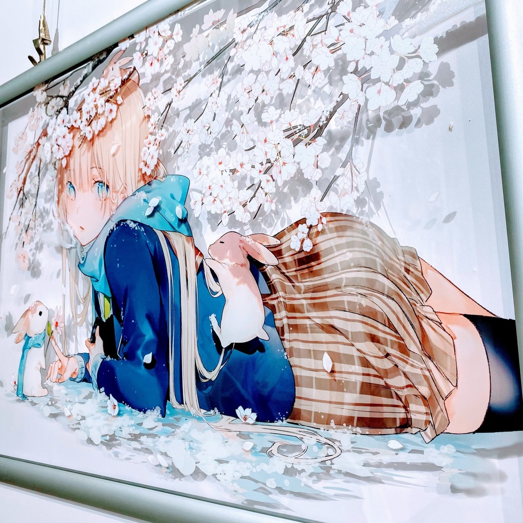 『美和野らぐデジタルアート制作10周年記念』レイヤードアクリルアートC『雪とうさぎとないしょの話』