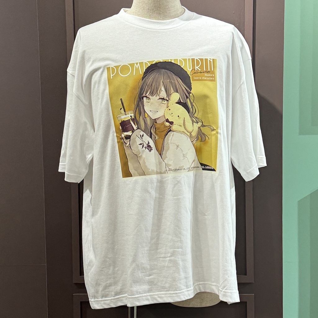 【WAEN限定】オーバーサイズTシャツ「赤倉×サンリオキャラクターズ」01/ポムポムプリン(描き下ろしイラスト)