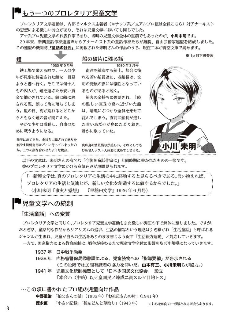 プロレタリア児童文学と文アル文豪の作品