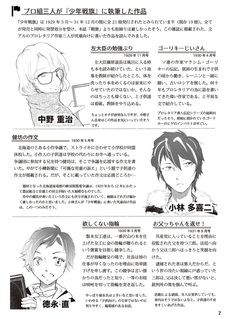 プロレタリア児童文学と文アル文豪の作品